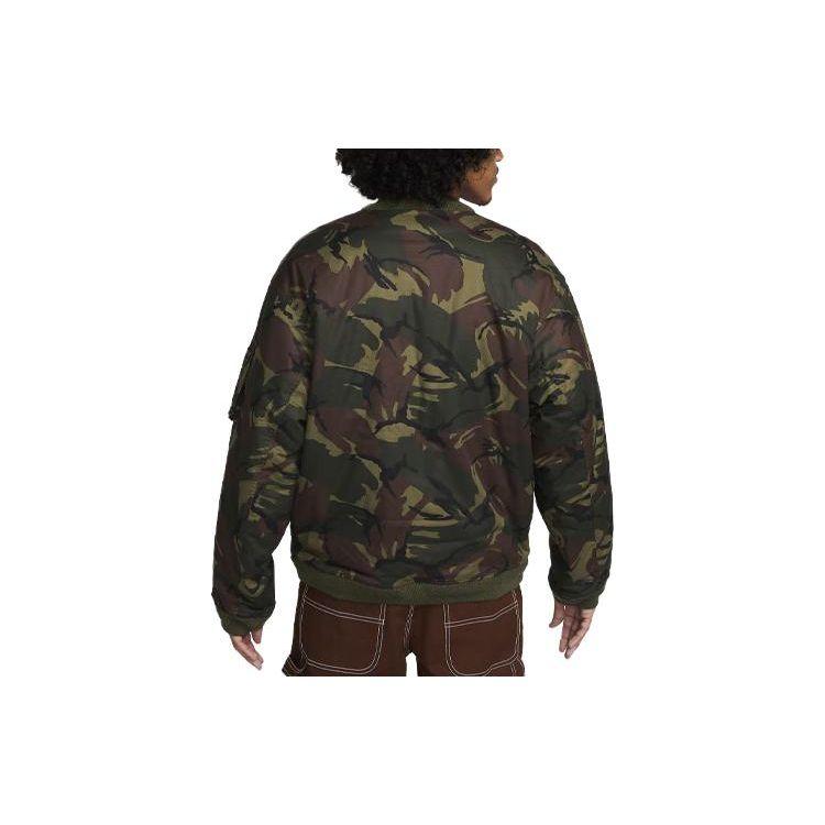 Nike Camo Casual Woven Jacket Men Outerwear Olive FB7591-222
