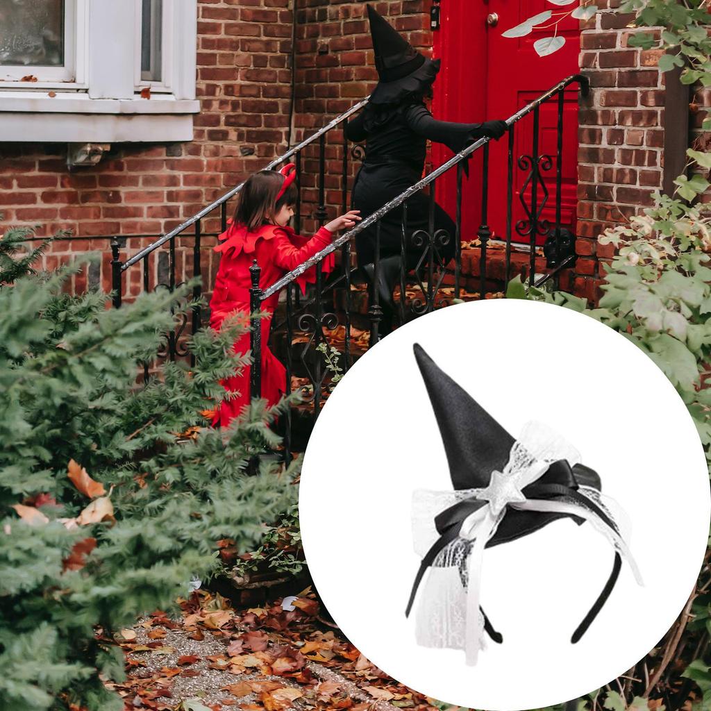 Enchanting Witch Hat Headband - Magical Hair Hoop for Halloween Costume Parties