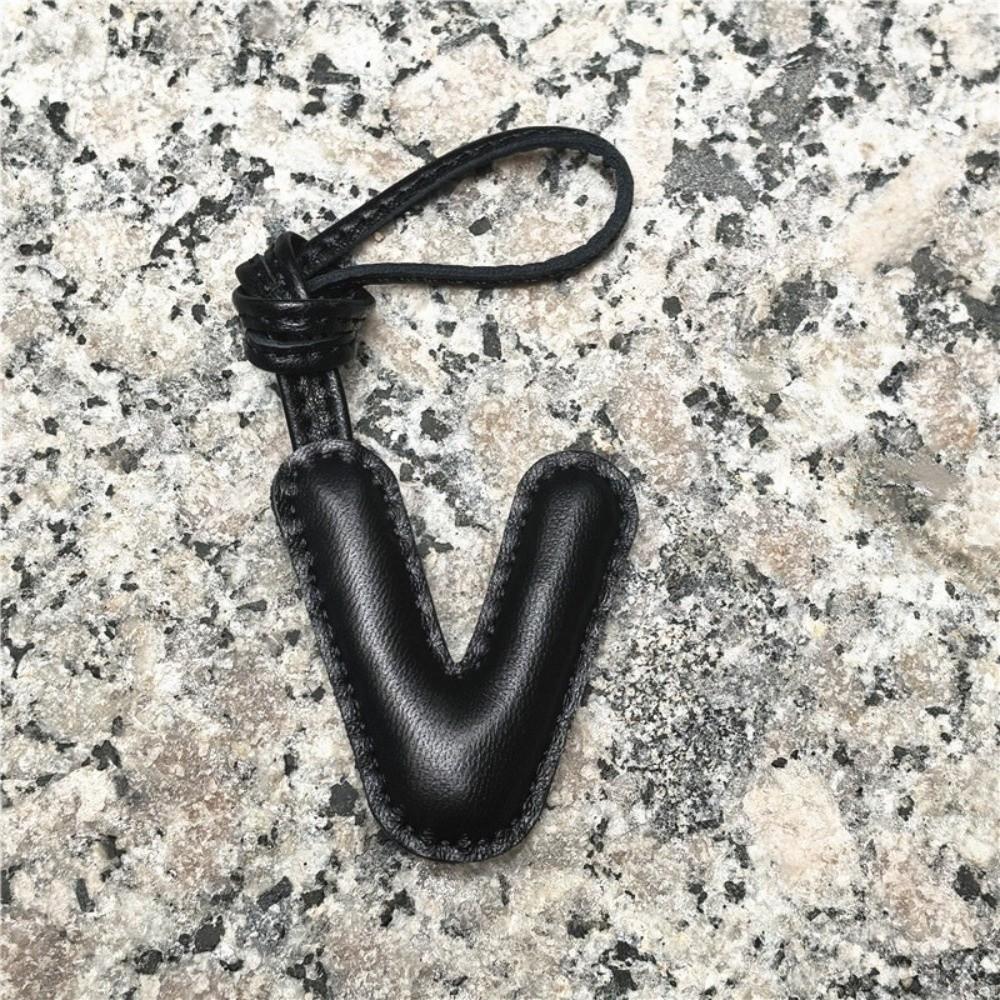 26 Initials Leather Alphabet Key Chain Genuine Sheepskin Car Pendant  Ladies