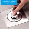 Foot Floor Drain Strainer Bounce Type Square Shower Drain Hair Catcher Strainer for Bathroom Shower Easy to Use