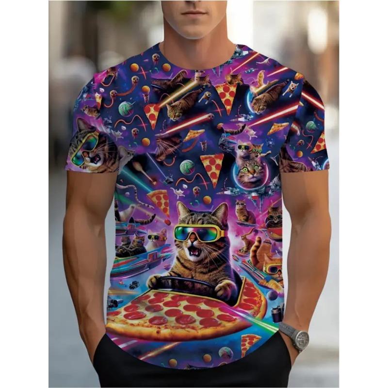 

Summer Men s T-shirt Funny Printed Pattern Short Sleeve Summer Outdoor Fashion Round Neck Tops OverSize Loose Men s Clothing 6XL
