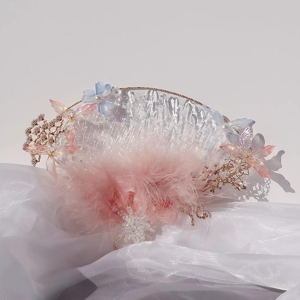 Original Handmade Red Xiuhe Wedding Fan for Bride - Ancient Style Bridal Accessory.