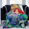 1pc Cartoon Mermaid Blanket - Seasonal Universal, Home Decoration, Throw Blanket, Cartoon Bedding, Soft Flannel Throw Blanket - Versatile &