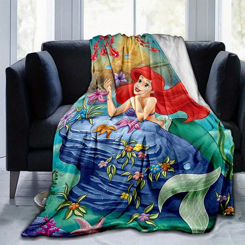 1pc Cartoon Mermaid Blanket - Seasonal Universal, Home Decoration, Throw Blanket, Cartoon Bedding, Soft Flannel Throw Blanket - Versatile &