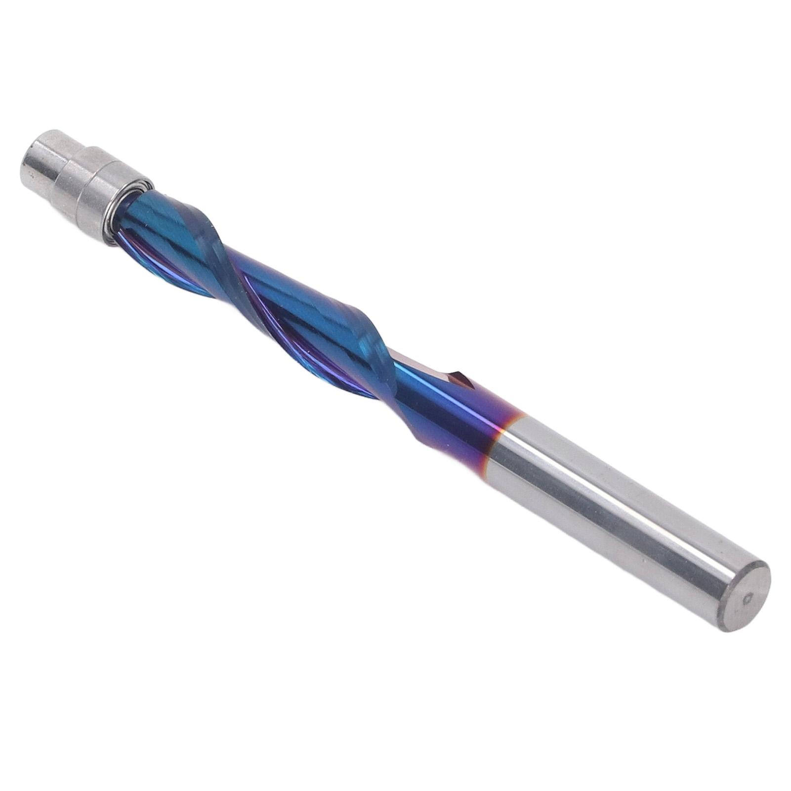 Compressie Vlakke Freesbeitel, Gesinterd Carbide 1/4 inch Schacht Routerbeitel voor Houtbewerking, met Lager voor Meubels Kasten Deuren Vloeren