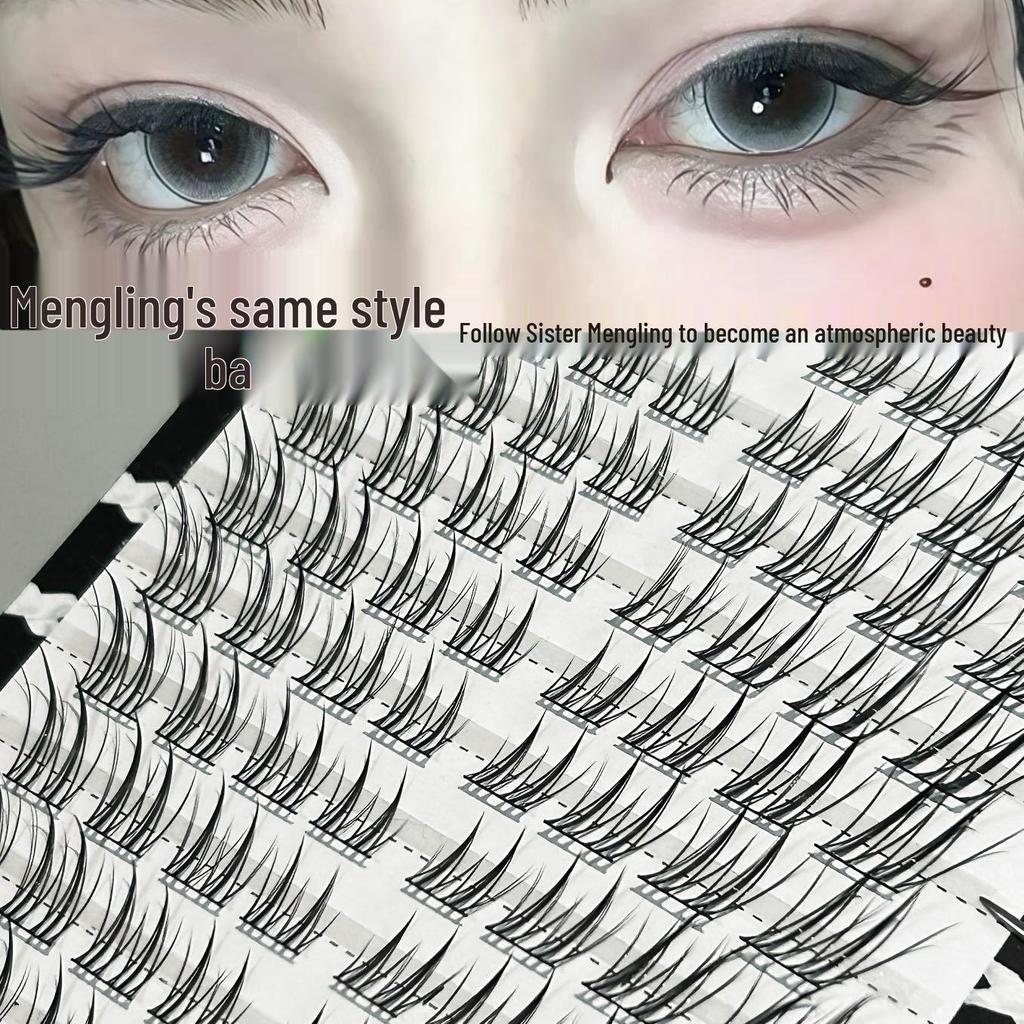 HERORANGE Dream Fox Glue-Free Cluster Eyelashes – Natural, Dense, Fox-Eye Look for Beginners