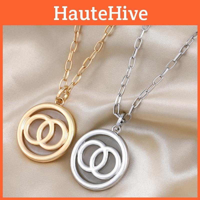Trendy Double Loop Necklace Versatile Geometric Design Unisex Fashion Jewelry
