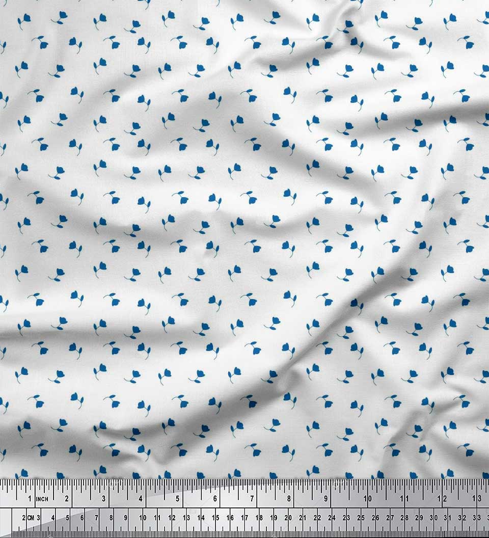 

Тканина Soimoi Japan Crepe Satin Leaves & Floral Shirts Print Тканина на метри 42 дюйма 42 Inch Wide - Poly Crepe білий