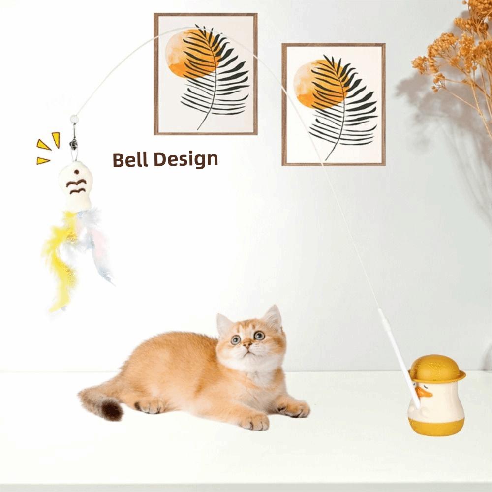 360° Rotatable Automatic Cat Teasing Stick Cat Fishing Cat Teaser  Interactive Cat Toy