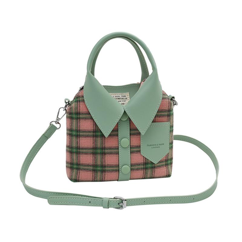 Personalized shirt small bag new 2025 Korean version fashion plaid handbag ins foreign style women's messenger bag tide