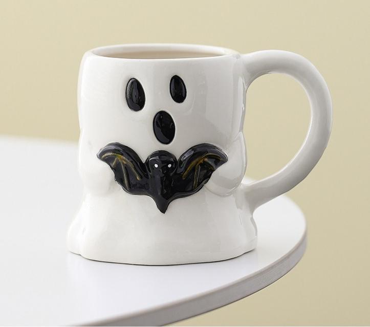 Cute Ghost Pumpkin Mug Halloween Mock Ceramic Cup Personalized Creative Design Coffee Cup Water Cup Gift