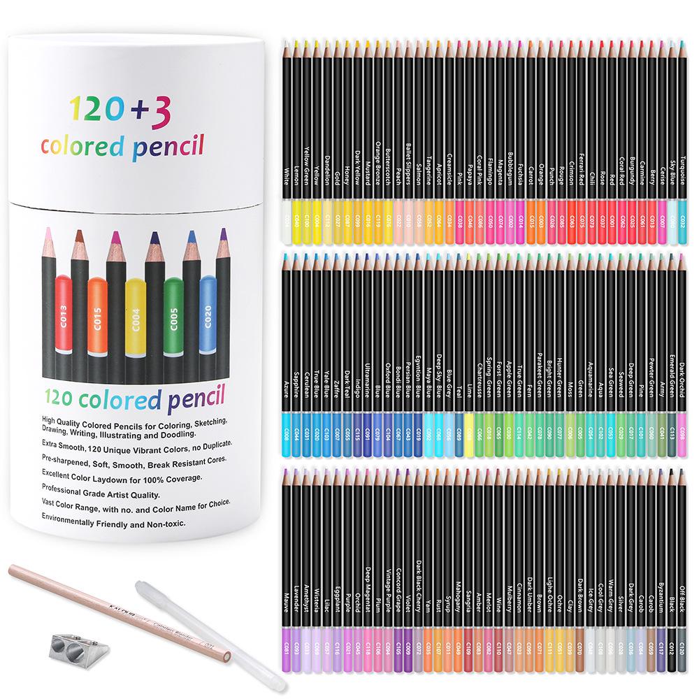 120-Color Professional Oil-Based Colored Pencil Set for Doodling and Painting