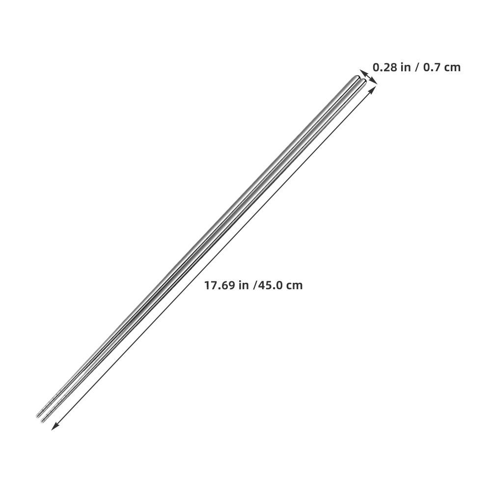 

5Pair Extra Long Stainless Steel Cooking Chopsticks 14.17 Inch Anti-Slip Reusable Metal Chopsticks for Frying Hot Pot Noodles