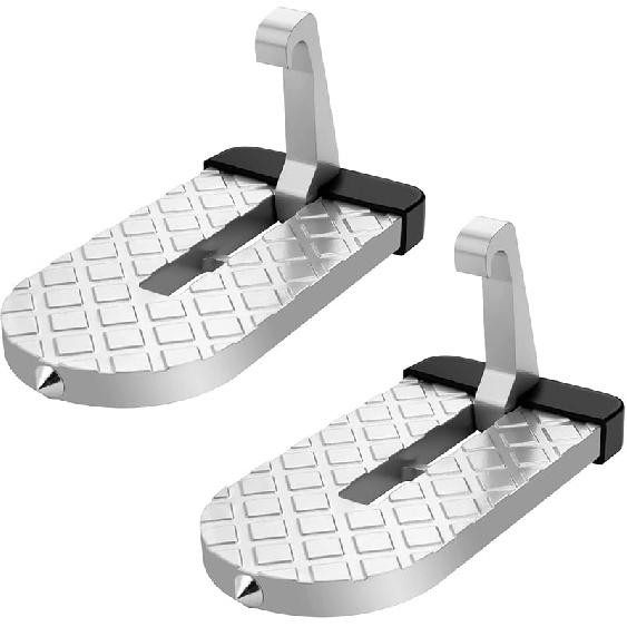 2 шт. Подножка на дверь автомобиля, Складная ступенька из алюминиевого сплава, Универсальная установка для доступа к крыше, Складная ступенька на дверь багажника на крышу автомобиля, Максимальная нагрузка 400 фунтов, Подходит Silver-2PCS