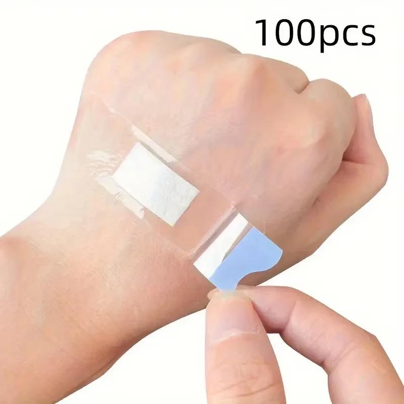 100pcs Waterproof Breathable Adhesive Bandages DressingsMulti-Scenario Use for Bathing, Swimming, and Outdoor Activities