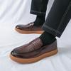 Fashion Designer New Gentleman Penny Loafers Men's Alligator Pattern Patent Leather Shoes Formal Wedding Prom Dress Homecoming Footwear