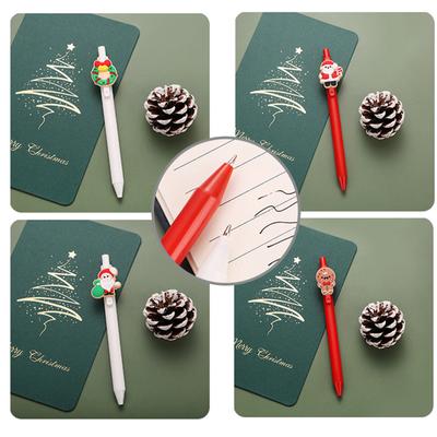 5/10 Stück Hübscher Santa Gelstift 0,5 mm Neutralstift Unterschriftenstift Leicht schreibender Stift Weihnachts-Unterschriftenstift für Schüler