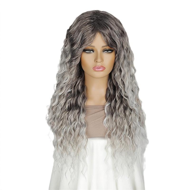 

Синтетические кудрявые белые парики для женщин, натуральные пушистые, прическа «водяная волна», косплей, вечеринка на Хэллоуин, термостойкие белый