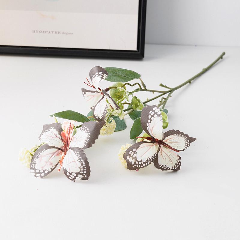 3-Forked Butterfly Dandelion Artificial Flower Party Wedding Decoration Fake Flowers Home Decoration Single Bouquet Plastic Flowers Plastic Flowers