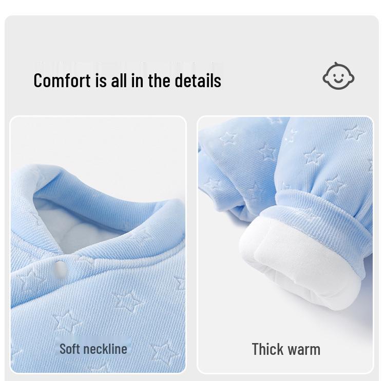Super süßer Samt-Baby-Strampler: Wintergefütterte, dicke Baumwolljacke für Jungen und Mädchen
