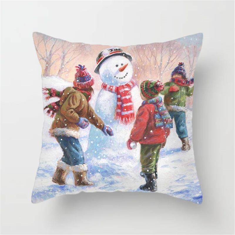 Christmas Pillow Cover New Cartoon Home Office Cushion Cover