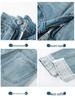 Women's Lace Patchwork High-Waist Wide-Leg Denim Pants - Spring/Autumn Cropped Style
