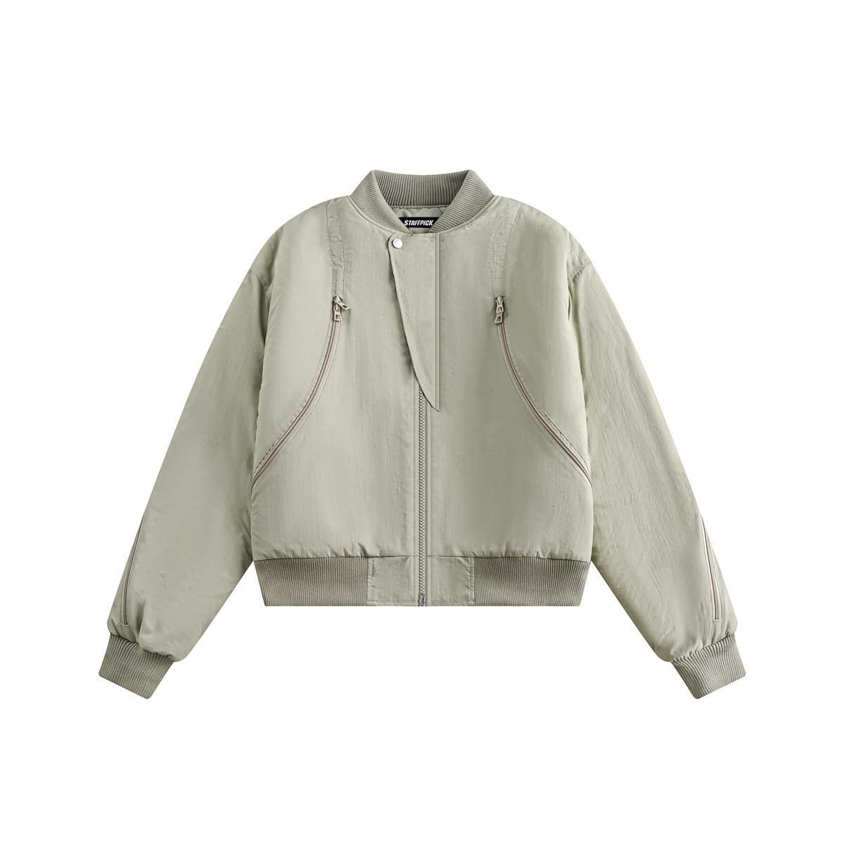 

2024 Осень/Зима Японская уличная одежда Унисекс бейсбольная куртка с несколькими молниями с хлопковой подкладкой XL