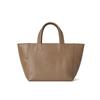 Mini Tote Genuine Zipper Mocha Bag, Leather, Unisex, Simple, Lightweight, Closure, Sub-Bag, Gift, Plain, XS, (Embossed)