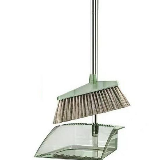 Clear Broom & Thick Dustpan Set: Household Soft Bristle Sweep Tool