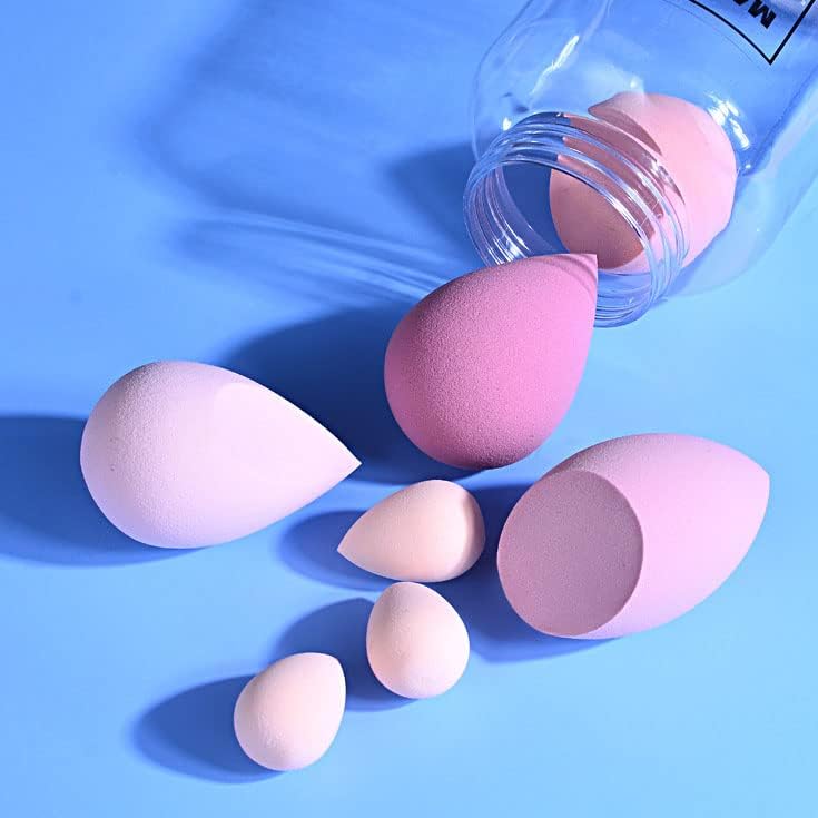 Everdiva Makeup Sponge Set Beauty Blender with Egg Case, Soft Sponge For Liquid Foundation, Creams, and Powders Latex Free Wet and Dry Makeup, Multi