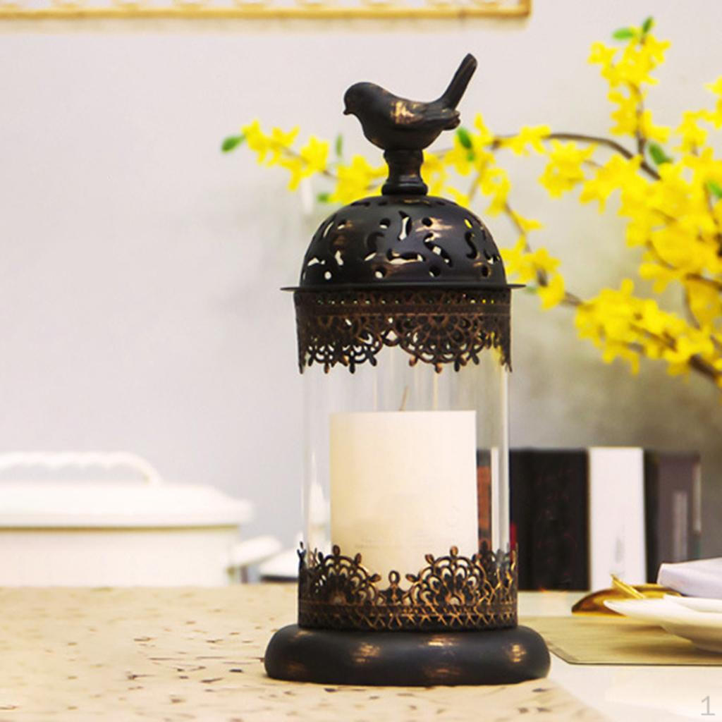 

Candle Holder Vintage Candlestick , Wedding Centerpieces for Tables, Iron Candleholder Set Black 14x30cm