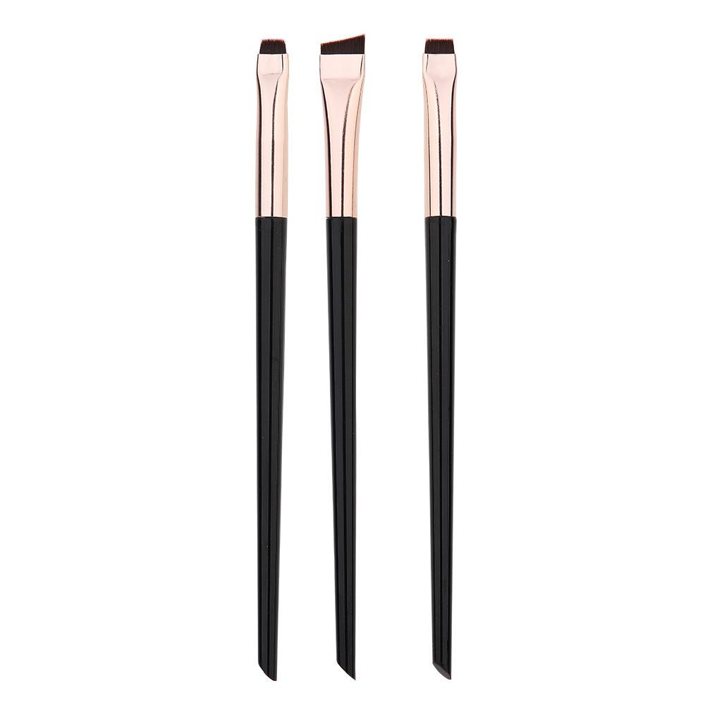 3Pcs Eyebrow Makeup Brush Set, Long Pole Eyebrow Fiber Brush, Blade Eyeliner Brush, Makeup Brush Tool.