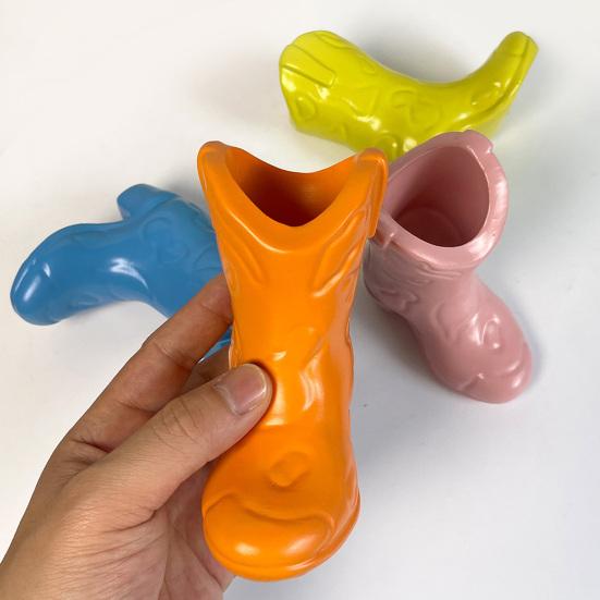 Mini-Cowboy-Stiefel Blumenvase Ornament Harzfigur Statue Skulptur Blumenhalter Behälter Heim-Büro Tischmittelstück Dekorative Pflanzen