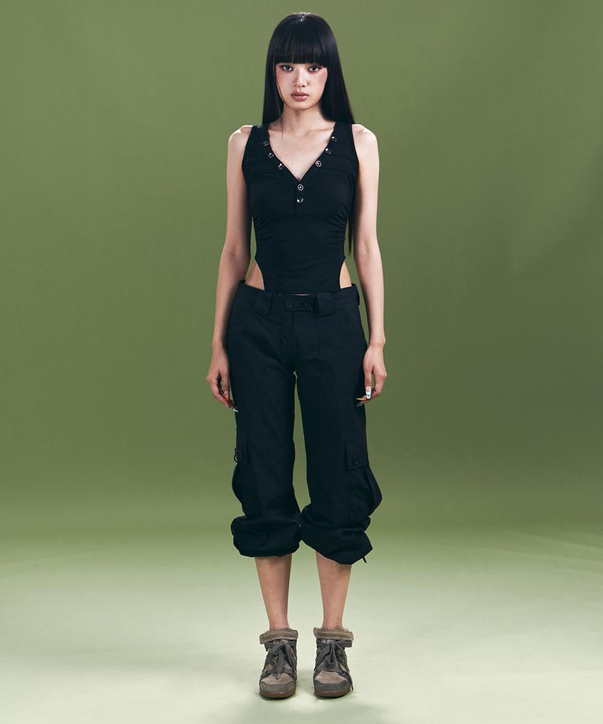 Peullijeunopallou Ethan Pocket Cargo Pants (Black)