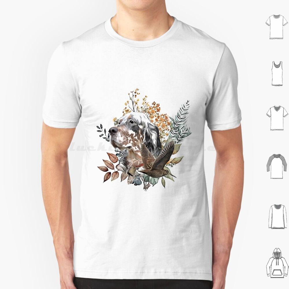 English Setter Woodcock Hunting Art T Shirt 6xl Cotton Cool Tee English Setter Woodcock Hunting Hunting Hunting Art Bird