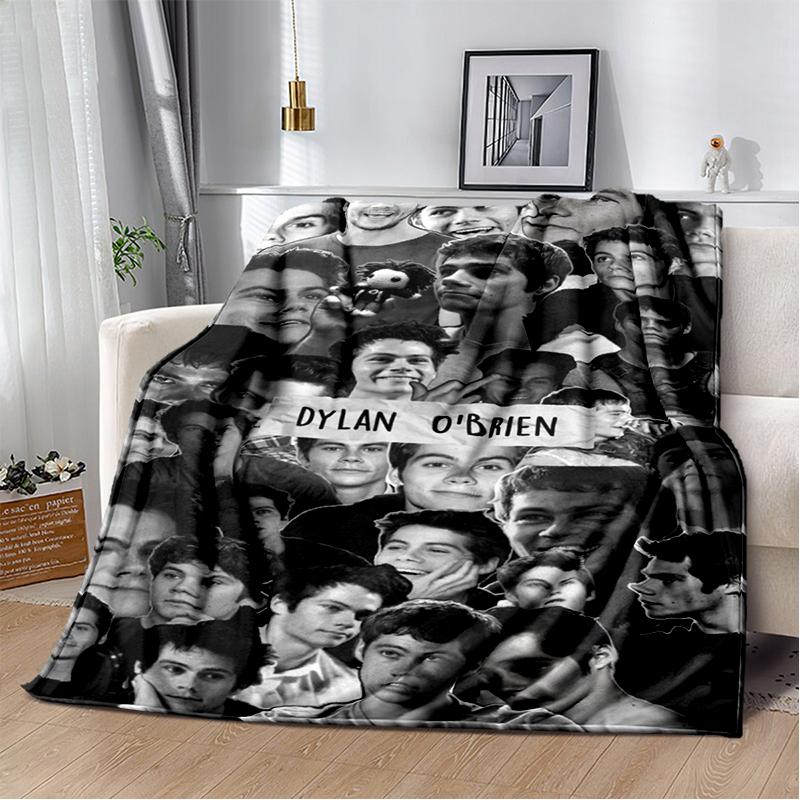 3D Dylan O’Brien DOB Actor Soft Plush Blanket,Flannel Blanket Throw Blanket for Living Room Bedroom Bed Sofa Picnic Cover Gift