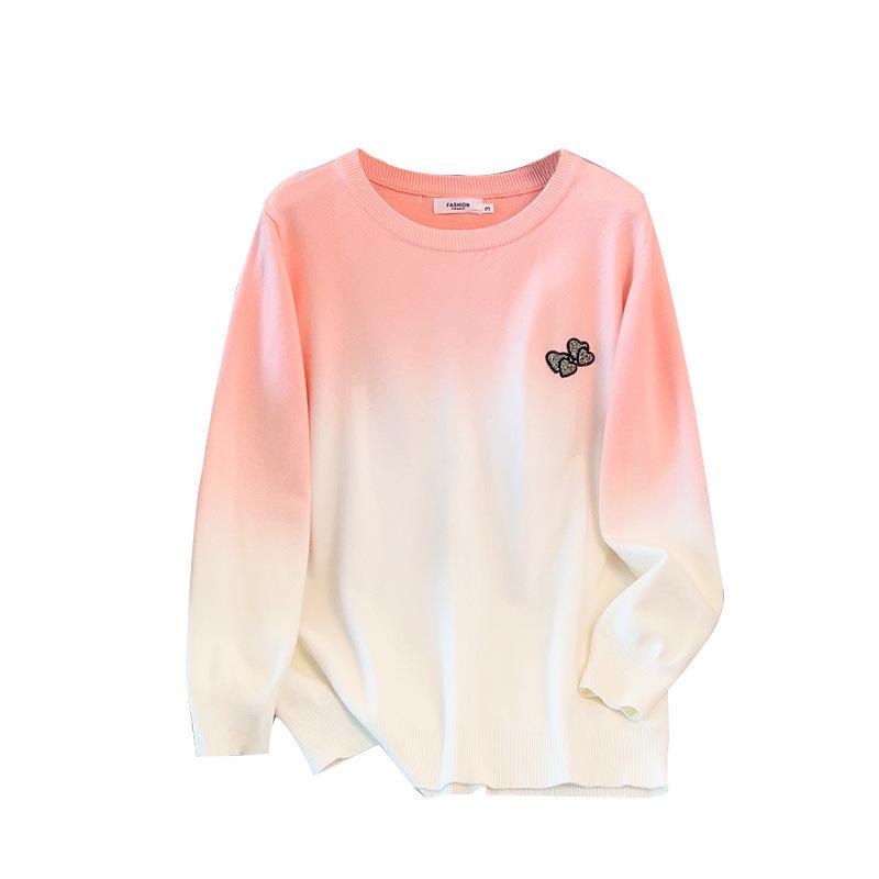Plus-Size Women's Loose Round Neck Pullover Sweater, Bust 150/160 cm, Fits 200-350 Jin, Knit, Style 8047