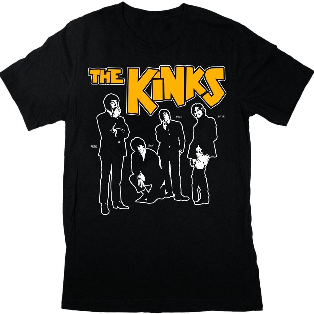 Hot! The Kinks Band Gift For Fans Cotton Black T Shirt S-5XL UR458 Unisex T-Shirt L
