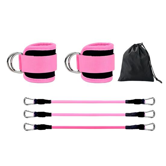 Fitness Ankle Strap with 3 Resistance Bands Glute Workouts Leg Training Kickbacks Booty Hip Abductors Body Exercise Ankle Resistance Bands with Cuffs