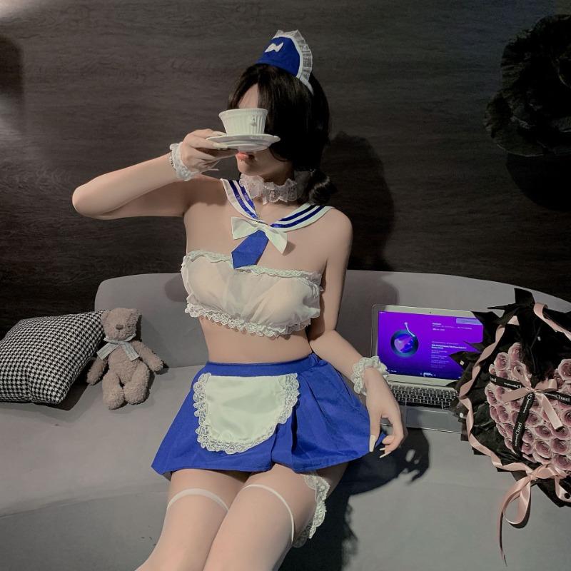 Sexy Lingerie Sailor Suit Sweet Maid Uniform Seduction Sexy Maid Pure Desire Nightclub Cosplay Suit