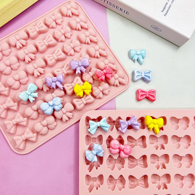 Schleifen Silikonformen mit 6 verschiedenen Formen, 36-Kavitäten Schleife Schokolade Fondant Form für Schleife Cupcake, Kuchen, Zuckerhandwerk