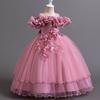 Cross-Border Girls' One-Shoulder Formal Dress - Princess Wedding Flower Girl Gown for Birthdays & Performances