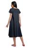 Moomaya Solid Short Sleeve Nightdress For Ladies Button Placket Nightwear