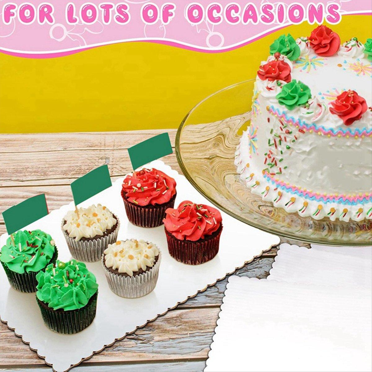 

BHBL 20 Pack Rectangle Cake Board Disposable Cardboard Cake Bases, 25 X 34cm Gold Foil Quarter Cake Sheet for Baking White China Mainland