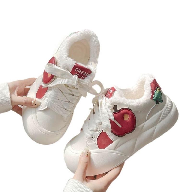 High-value velvet board shoes women's new niche versatile shoes bread shoes two cotton shoes