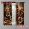 2pcs 2D Flat Printing Merry Christmas Popular Drapes Christmas11 Versatile Durable Polyester Without Electricity Holiday
