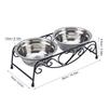 Double Bowl Dog Cat Bowl Stainless Steel Dog Cat Food Water Bowls Dog Cat Feeder  Daily Pet Feeding
