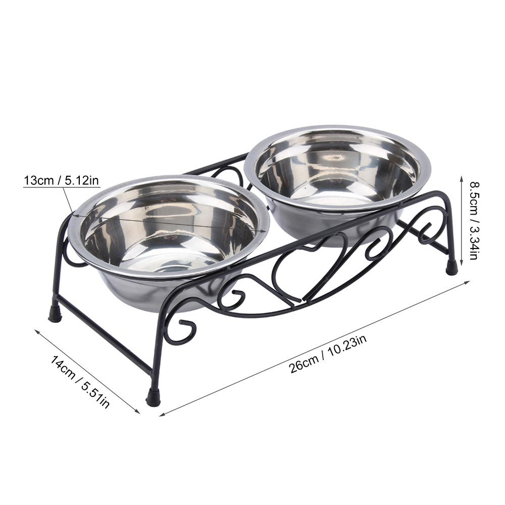 Double Bowl Dog Cat Bowl Stainless Steel Dog Cat Food Water Bowls Dog Cat Feeder  Daily Pet Feeding