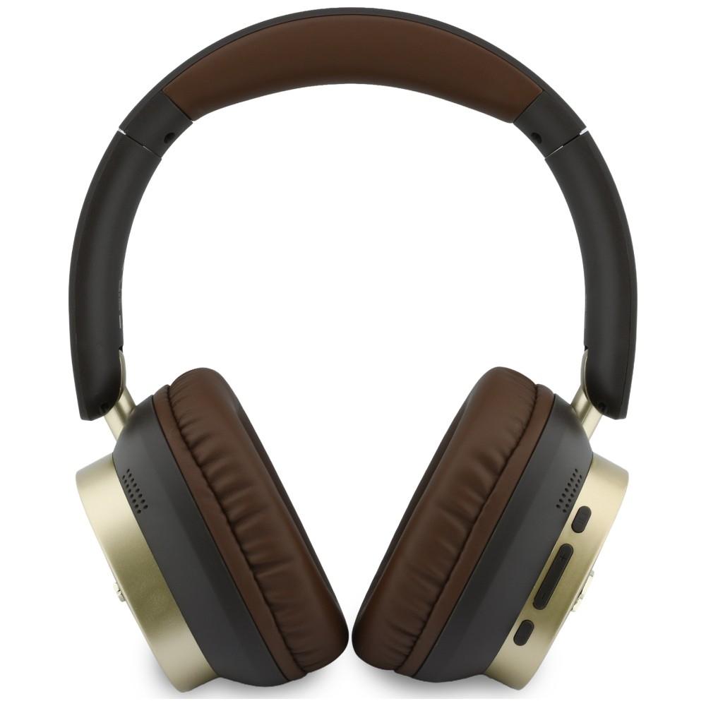 Guess Bluetooth ENC Rechteckig Metall Schriftzug Braun Over-Ear Kopfhörer