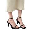 One-word sandals women's 2025 new summer stiletto white with skirt not tired feet popular beautiful high heels
